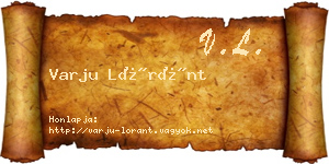 Varju Lóránt névjegykártya