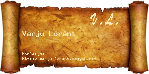 Varju Lóránt névjegykártya